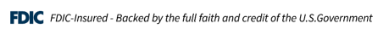 FDIC - Insured - Backed by the full faith and credit of the U.S. Government logo